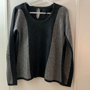 Grey Cashmere Crewneck Sweater